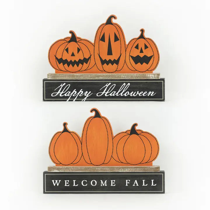 Three Pumpkin Sign