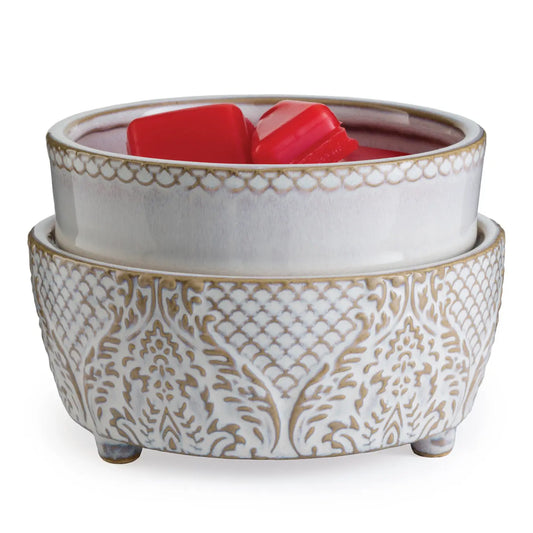 2 in 1 Fragrance Warmer - Vintage White