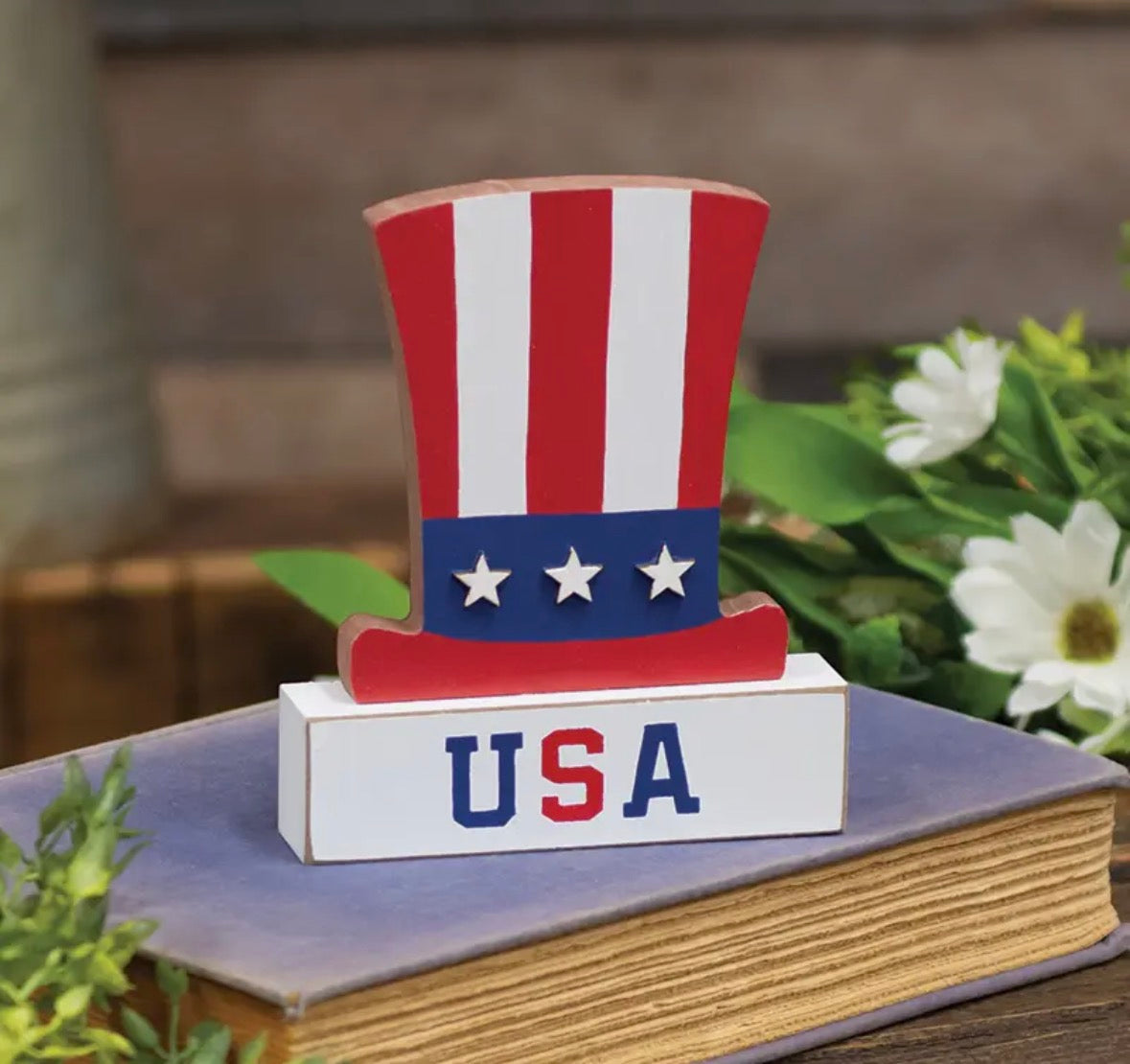 Wooden USA Uncle Sam Hat
