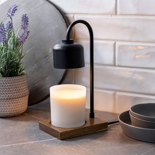 Candle Lamp Warmer - Black & Wood