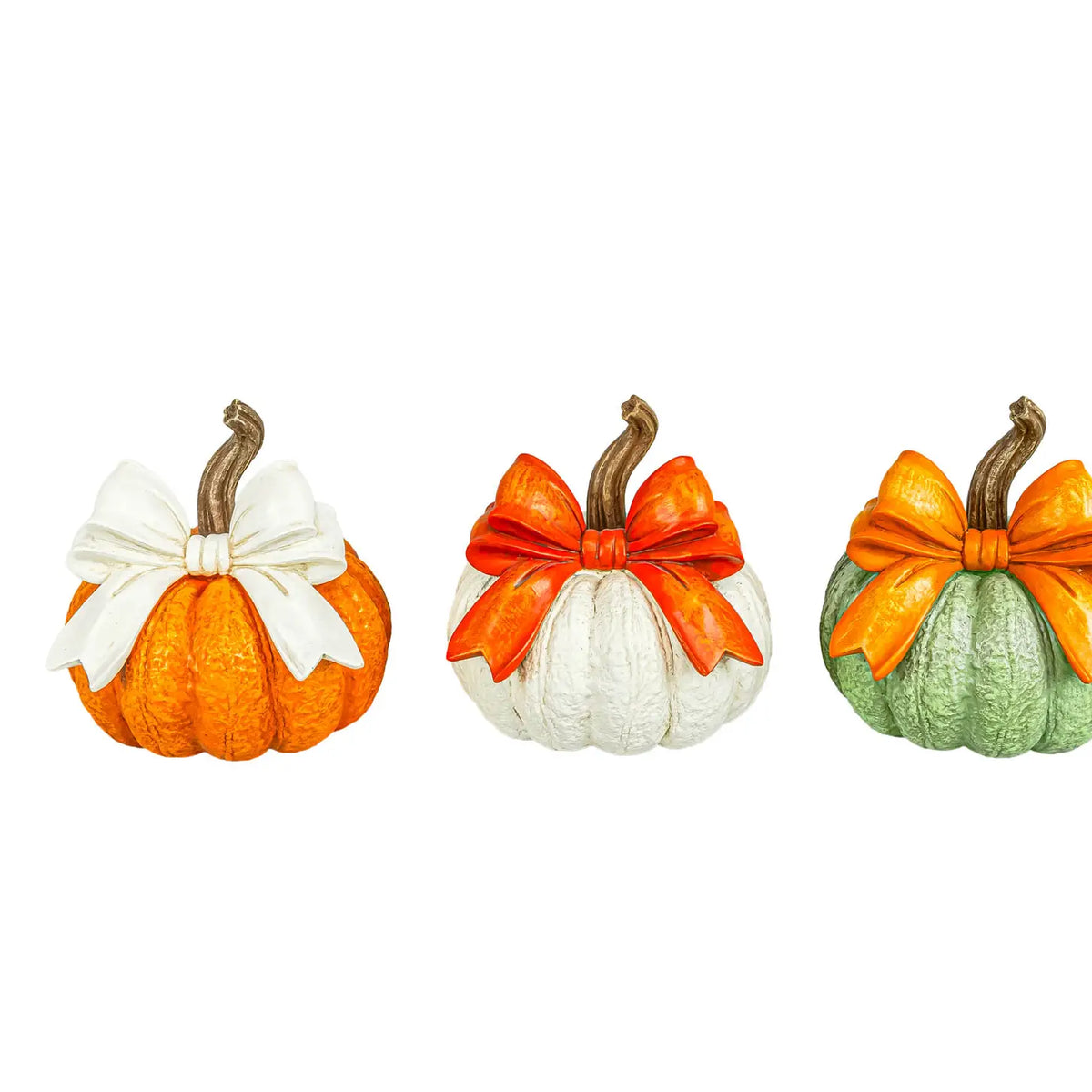 Resin Pumpkin with Bow