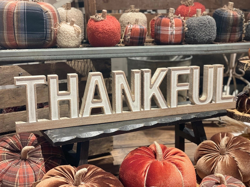 THANKFUL Carved Wooden Sign