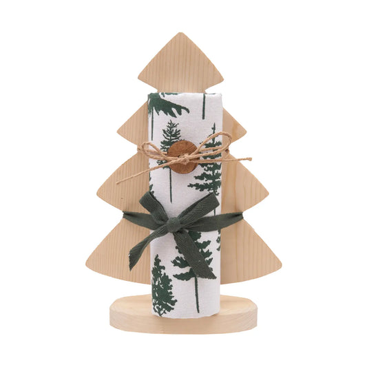 Kitchen Towel & Wood Tree Gift Set