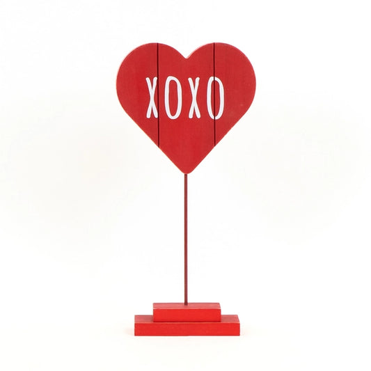 Red XOXO Wood Heart