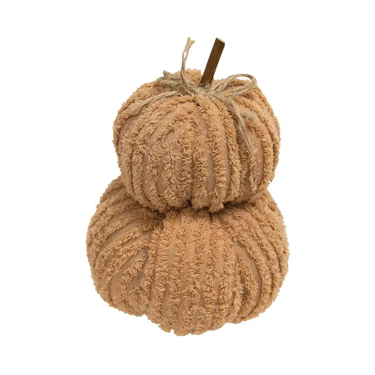 Mini Dusty Orange Chenille Pumpkin Stack